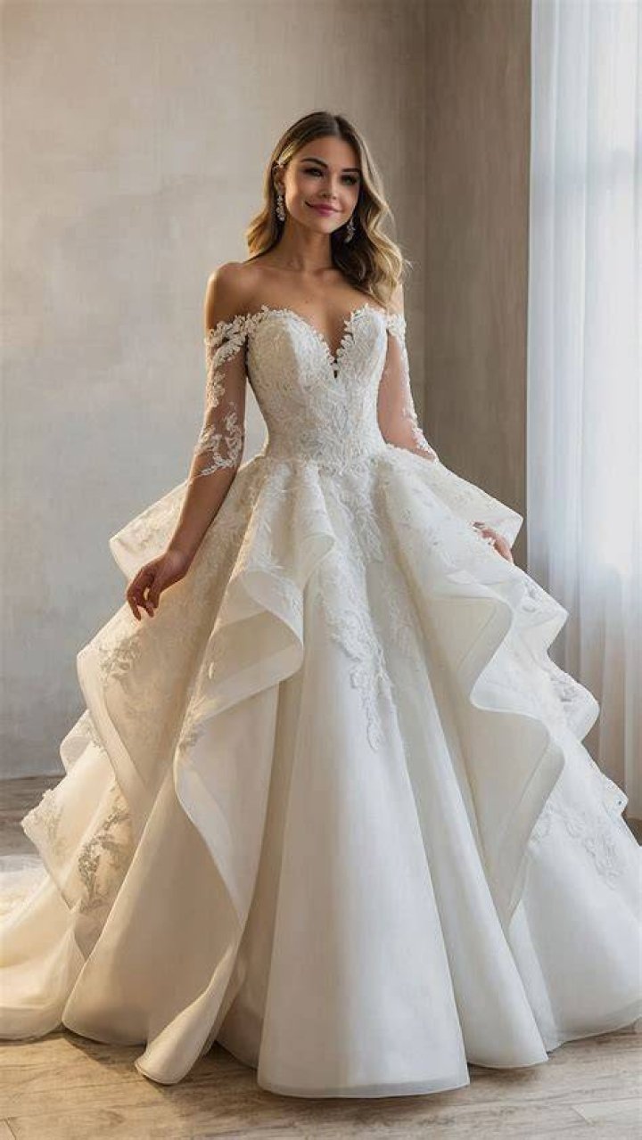 A bridal gown shown on display | Source: Pexels