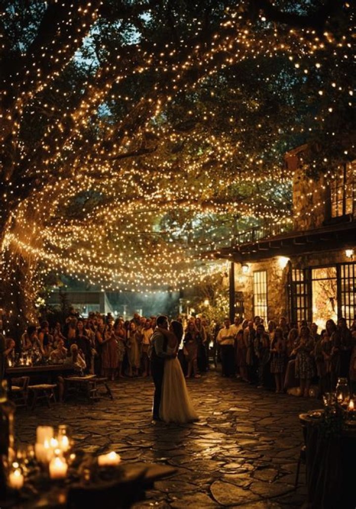 A night-time outdoor wedding scene | Source: Shutterstock