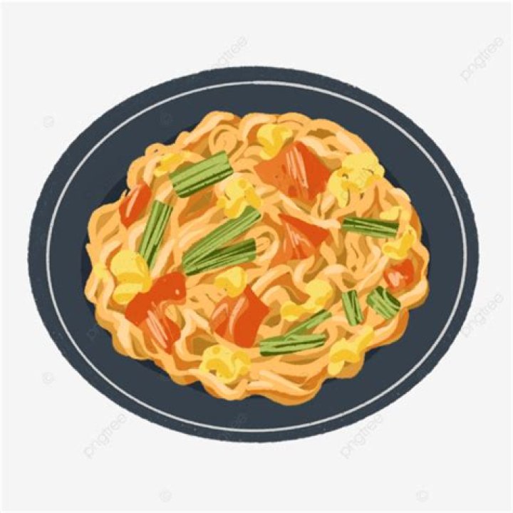 Fried Noodle Vector Sticker Food Illustration, Fried Noodle, Mie Goreng, Food Illustration PNG
