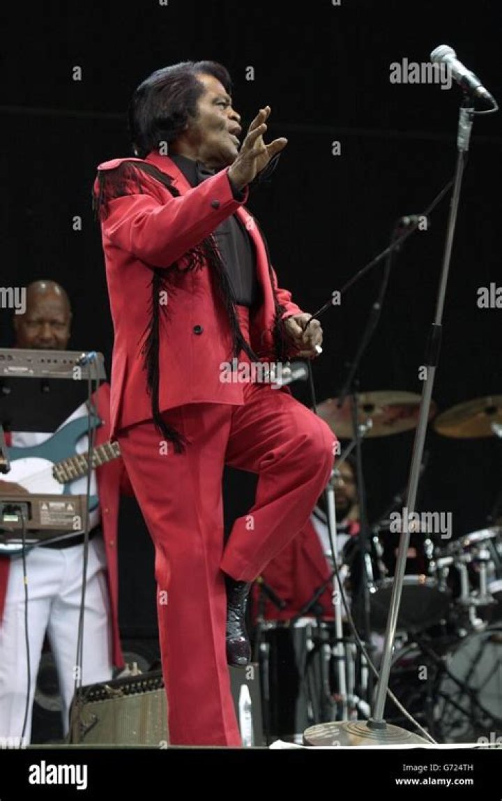 James Brown performs on stage at the Live 8 Edinburgh concert at Murrayfield Stadium on July 6, 2005. | Photo: Getty Images